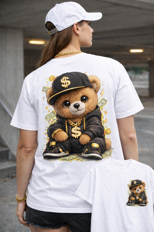 Gangsterbär – Money Vibes T-Shirt (Front + Back Print) | Unisex