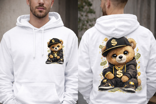 Gangsterbär – Money Vibes Hoody (Front + Back Print) | Unisex