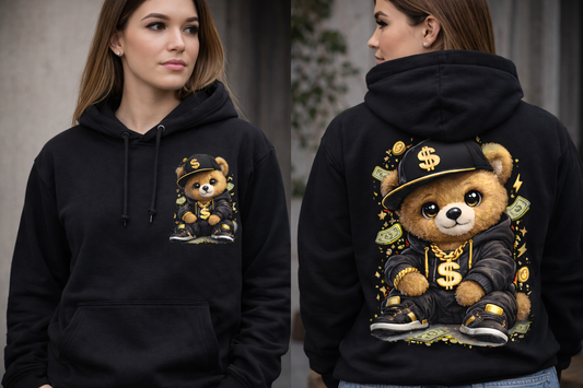 Gangsterbär – Money Vibes Hoody (Front + Back Print) | Unisex